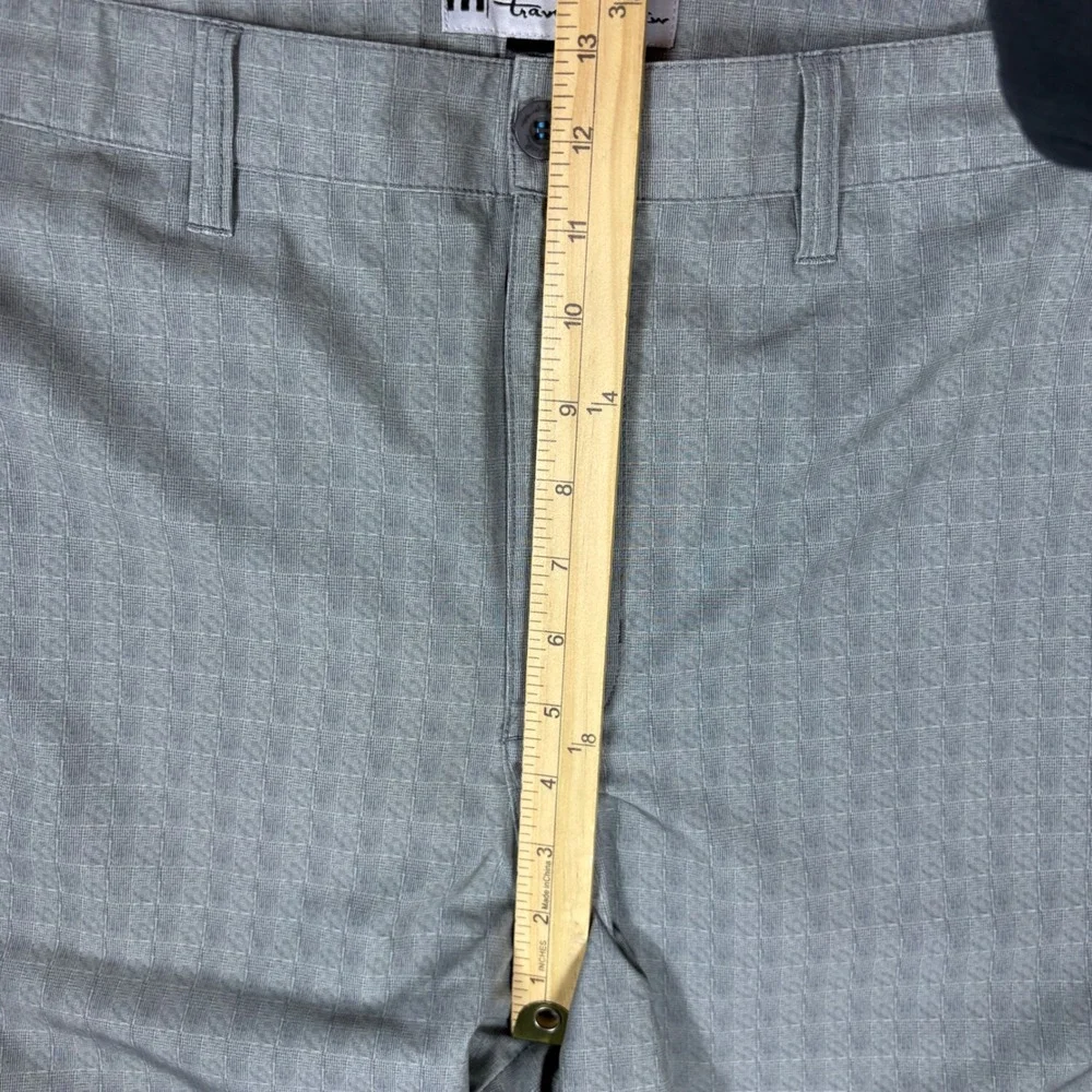 TravisMathew Shorts Mens 38 Grey Patterned Performance Golf Stretch